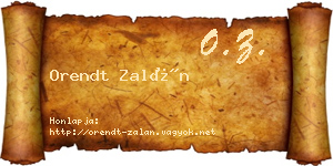 Orendt Zalán névjegykártya